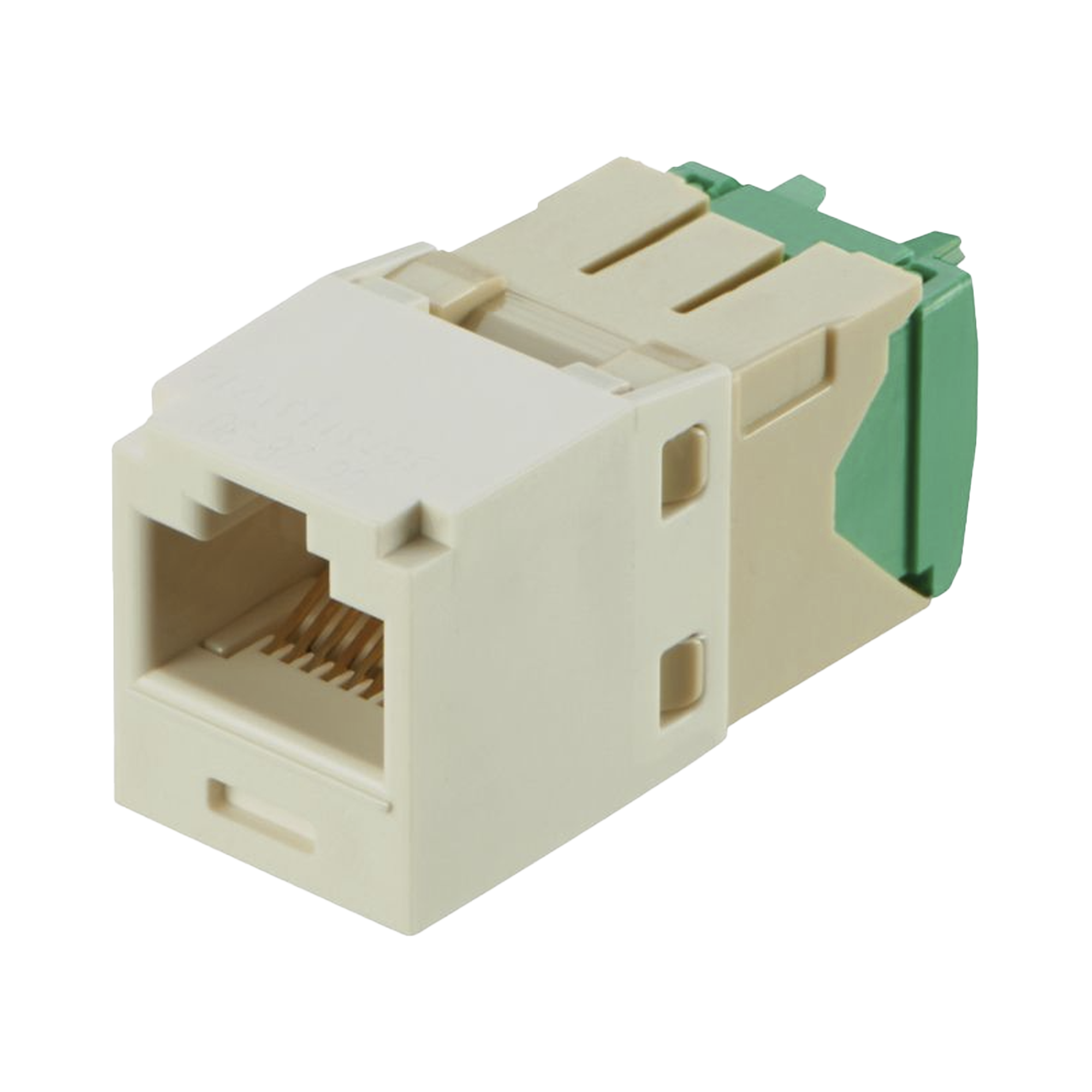 Conector Jack RJ45 Estilo TG, Mini-Com, Categoría 6, de 8 posiciones y 8 cables de Calibre 28/30 AWG, Color Blanco