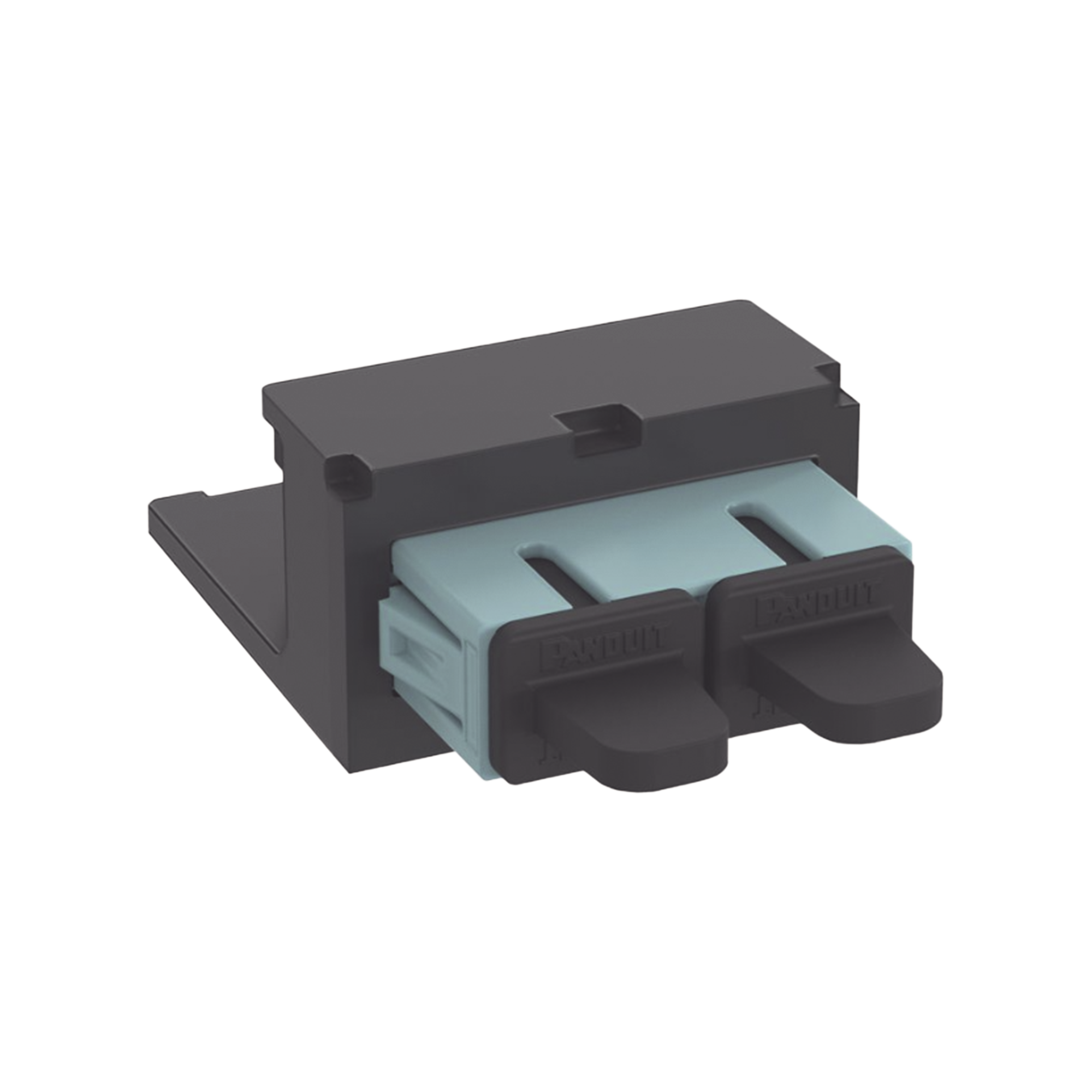 Módulo Acoplador SC Duplex, para Fibra Óptica Multimodo OM3/OM4, Tipo Mini-Com, Color Aqua
