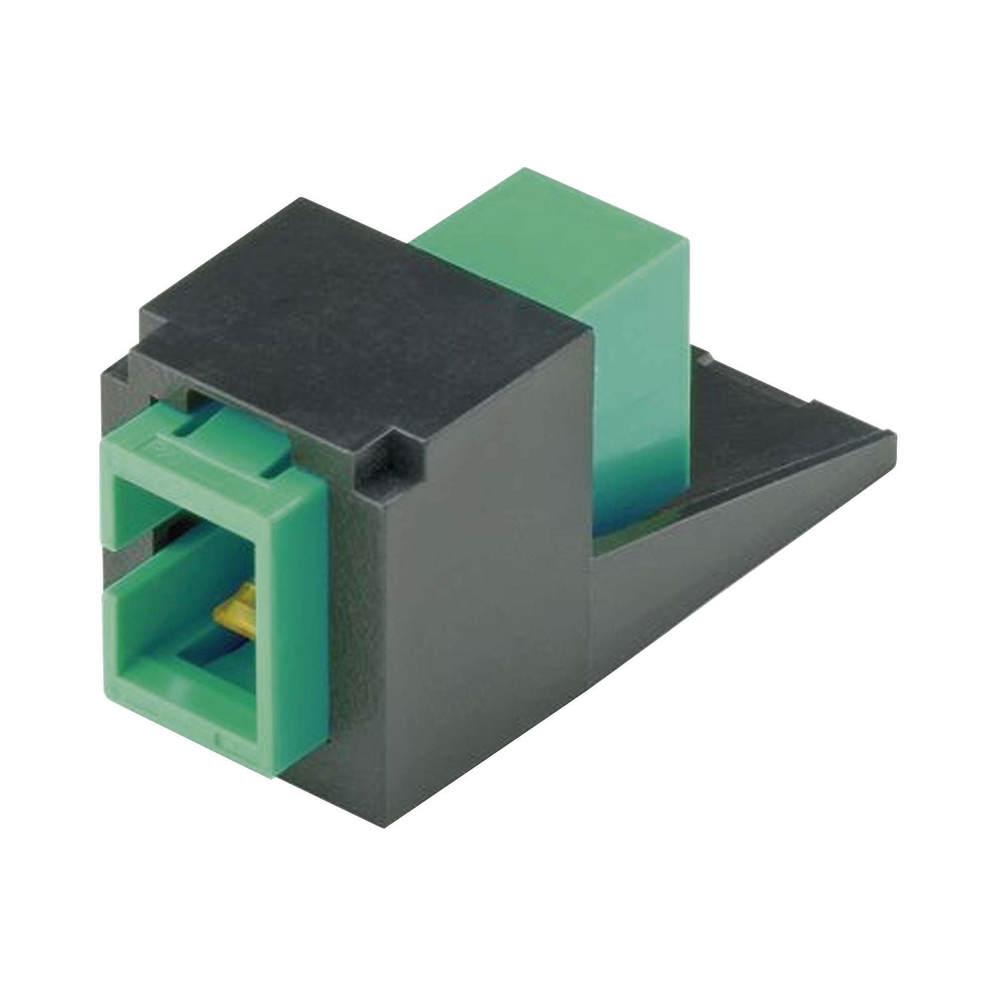 Módulo Acoplador SC/APC Simplex, para Fibra Óptica Monomodo OS1/OS2, Tipo Mini-Com, Color Negro