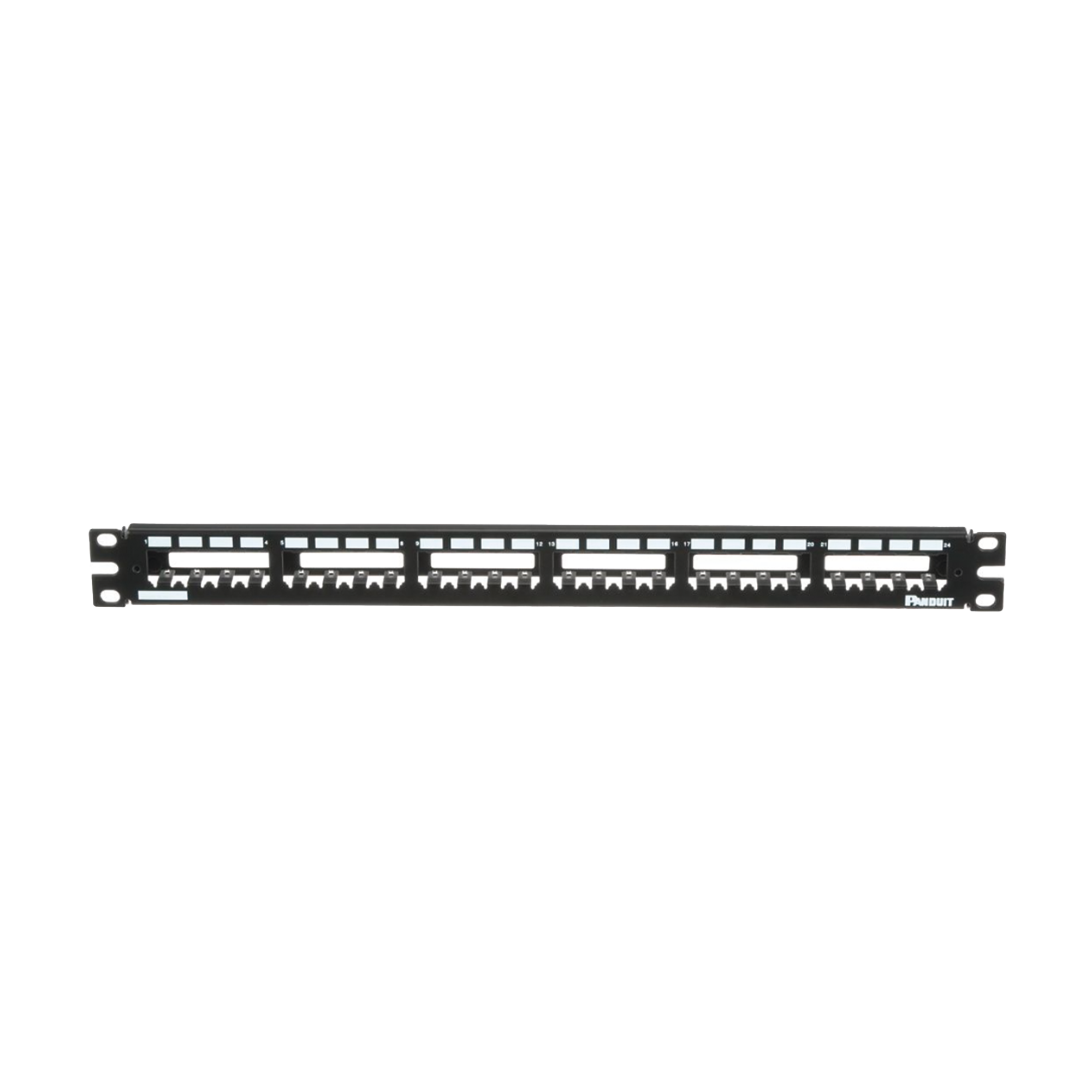 Panel de Parcheo Modular Mini-Com (Sin Conectores), Plano, Totalmente Blindado, de 24 puertos, 1UR