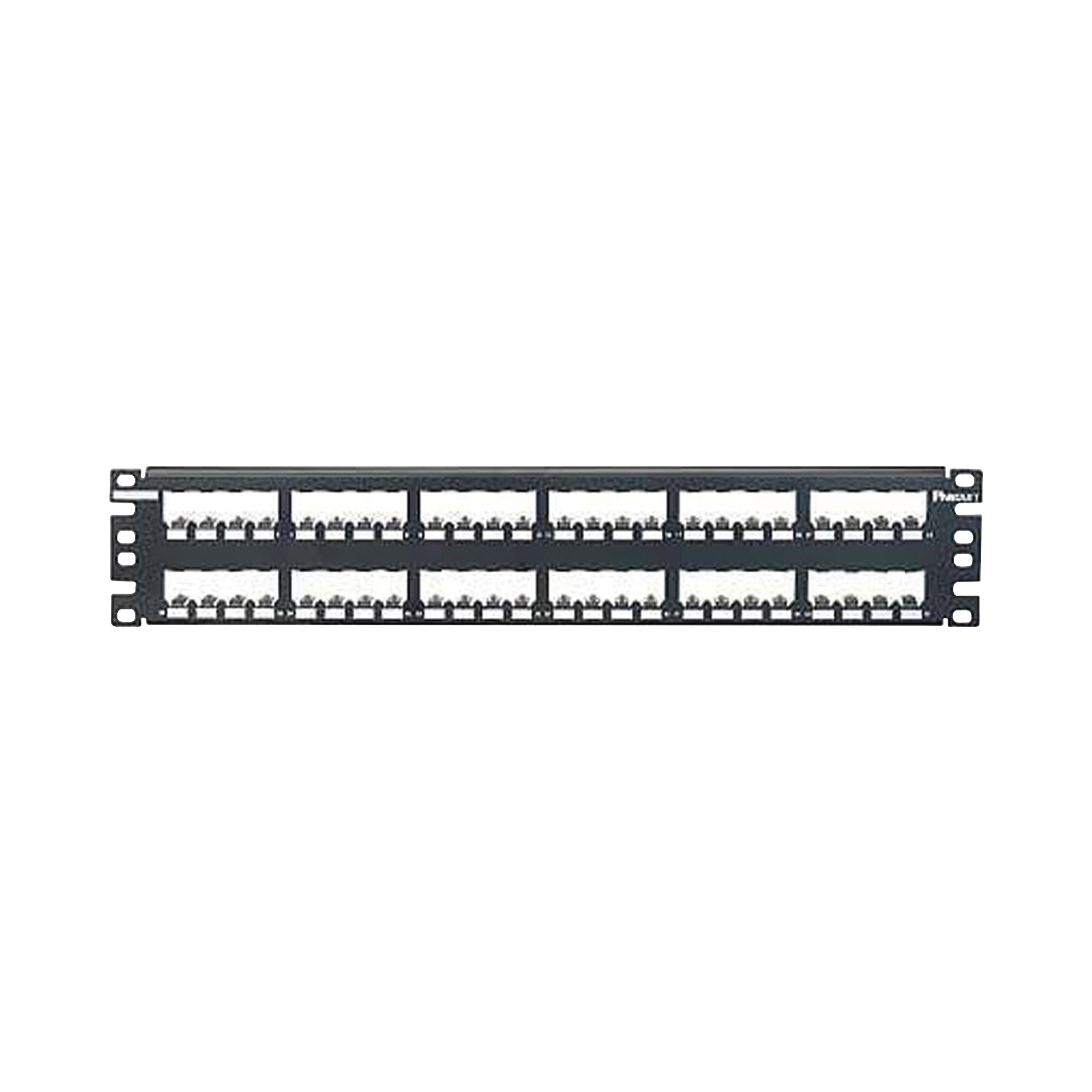 Panel de Parcheo Modular Mini-Com (Sin Conectores), Plano, Totalmente Blindado, de 48 puertos, 2UR