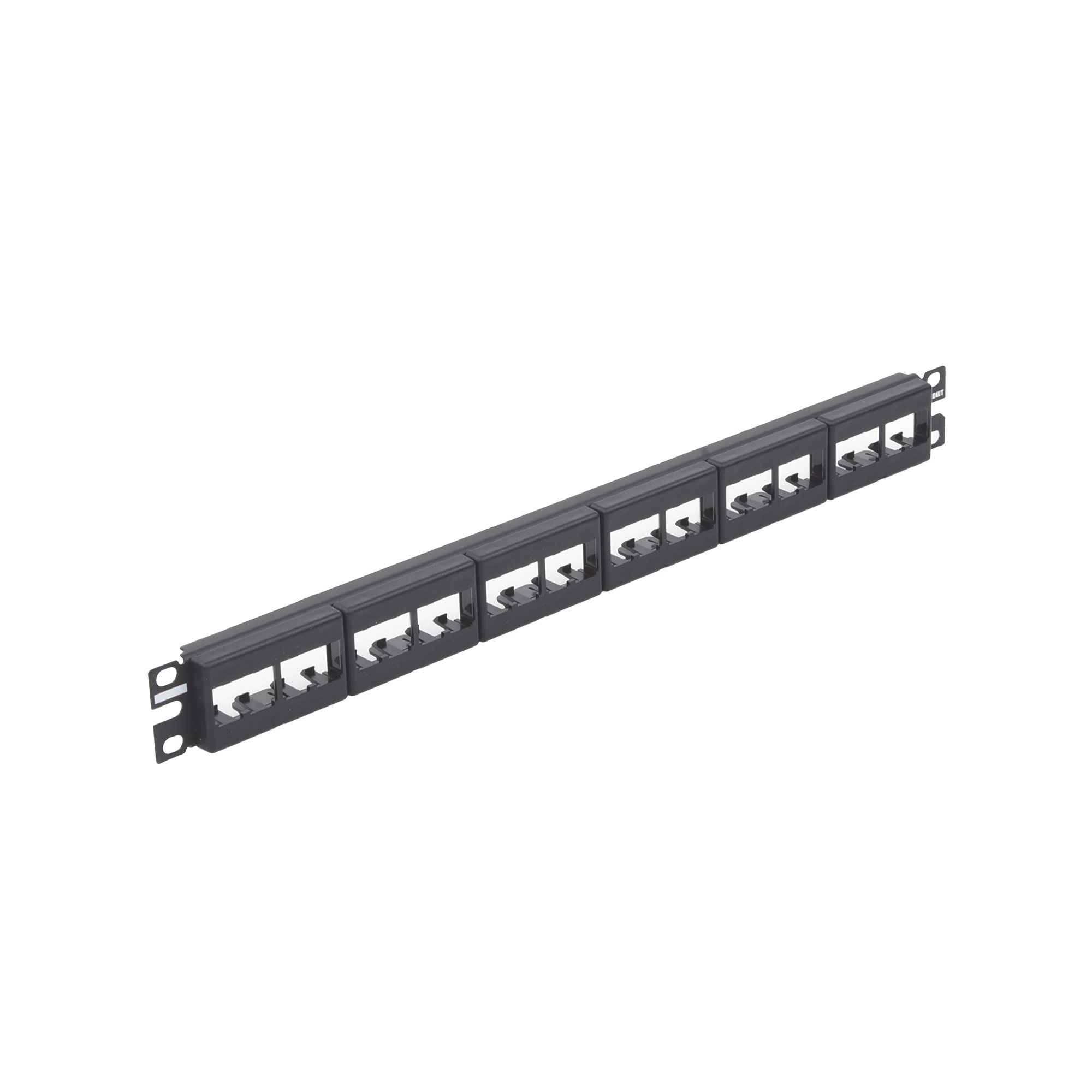 Panel de Parcheo Modular Mini-Com (Sin Conectores), Plano, Sin Blindaje, de 24 puertos, 1UR