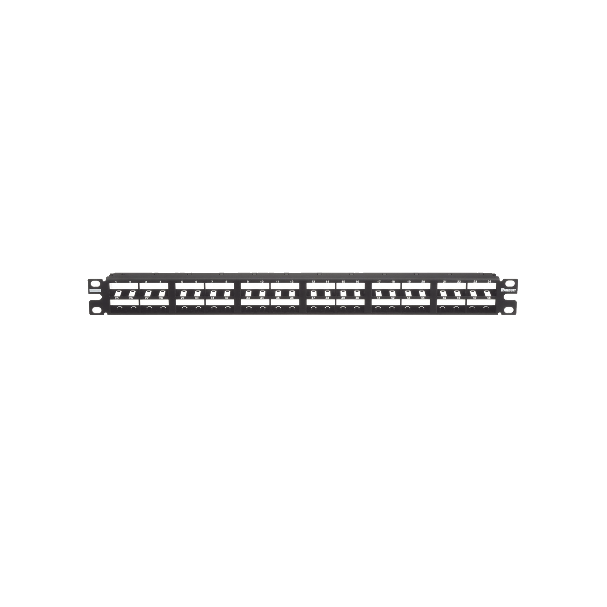 Panel de Parcheo Modular Mini-Com (Sin Conectores), Plano, Sin Blindaje, Alta Densidad, de 48 puertos, 1UR
