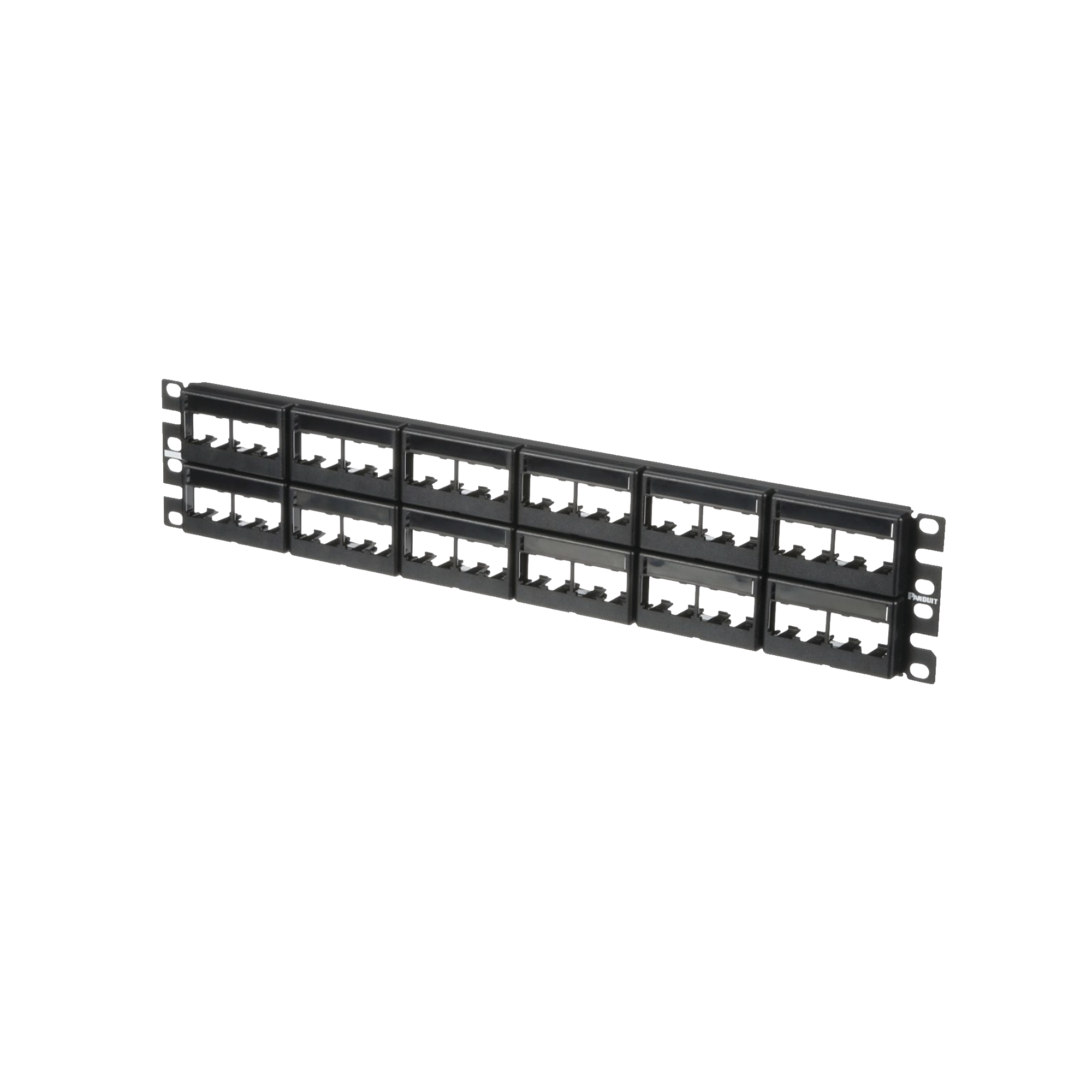 Panel de Parcheo Modular Mini-Com (Sin Conectores), Plano, Sin Blindaje, Con Etiqueta y Cubierta, de 48 puertos, 2UR