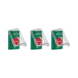 Paquete de 3 Botones con 3 Diferentes Métodos de Activación y 3 Mensajes Diferentes, Color Verde