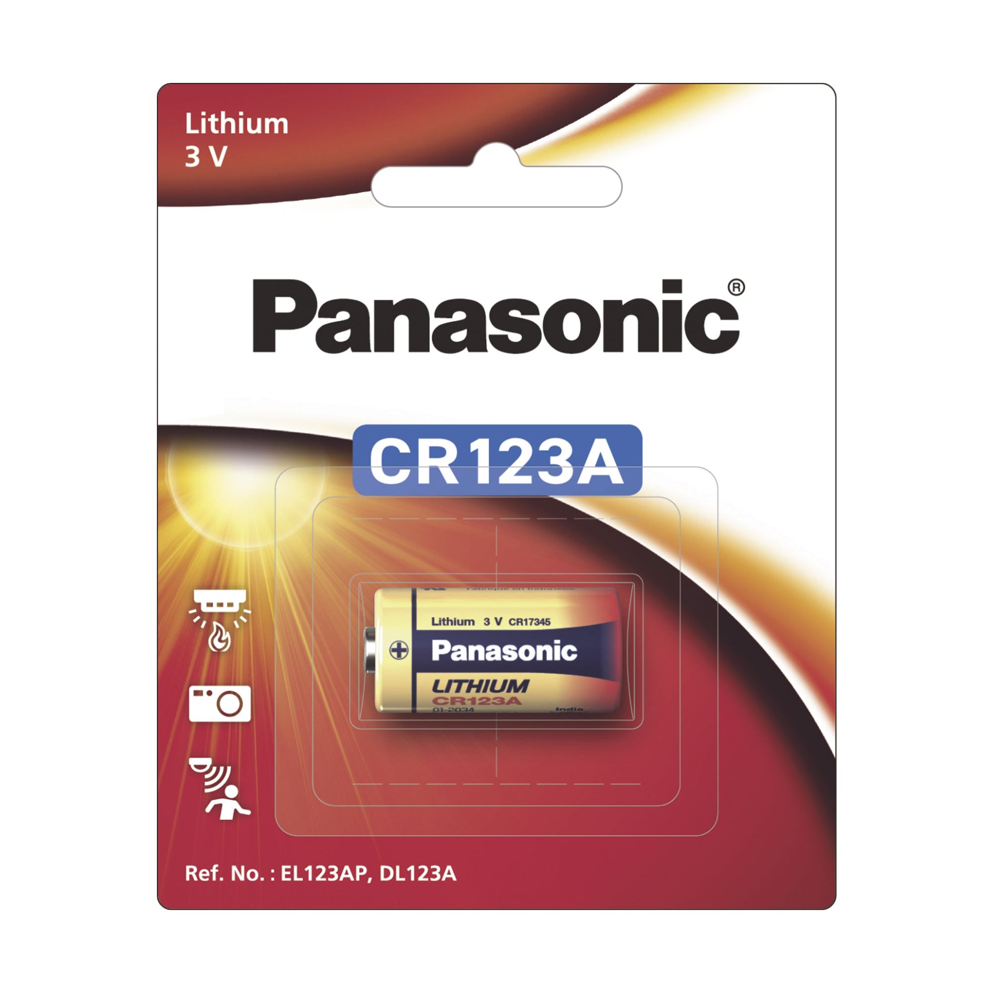 Batería de litio PANASONIC / 3 Vcc /1,550 mAh / Aplicación en transmisores de alarma inalámbricos/ Con empaque