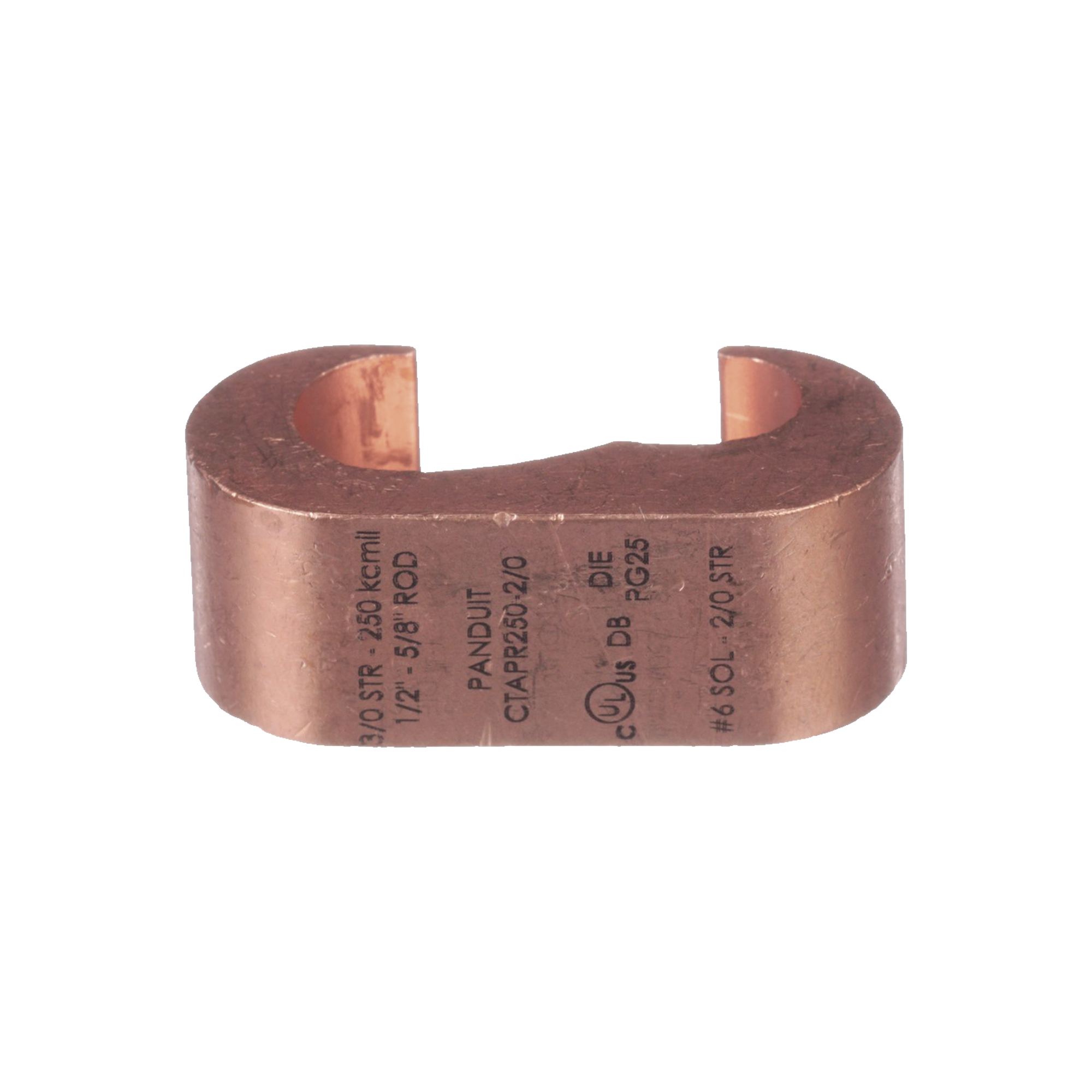 Conector de compresión a tierra de cobre Panduit CTAPR2-2-L, 50 pz