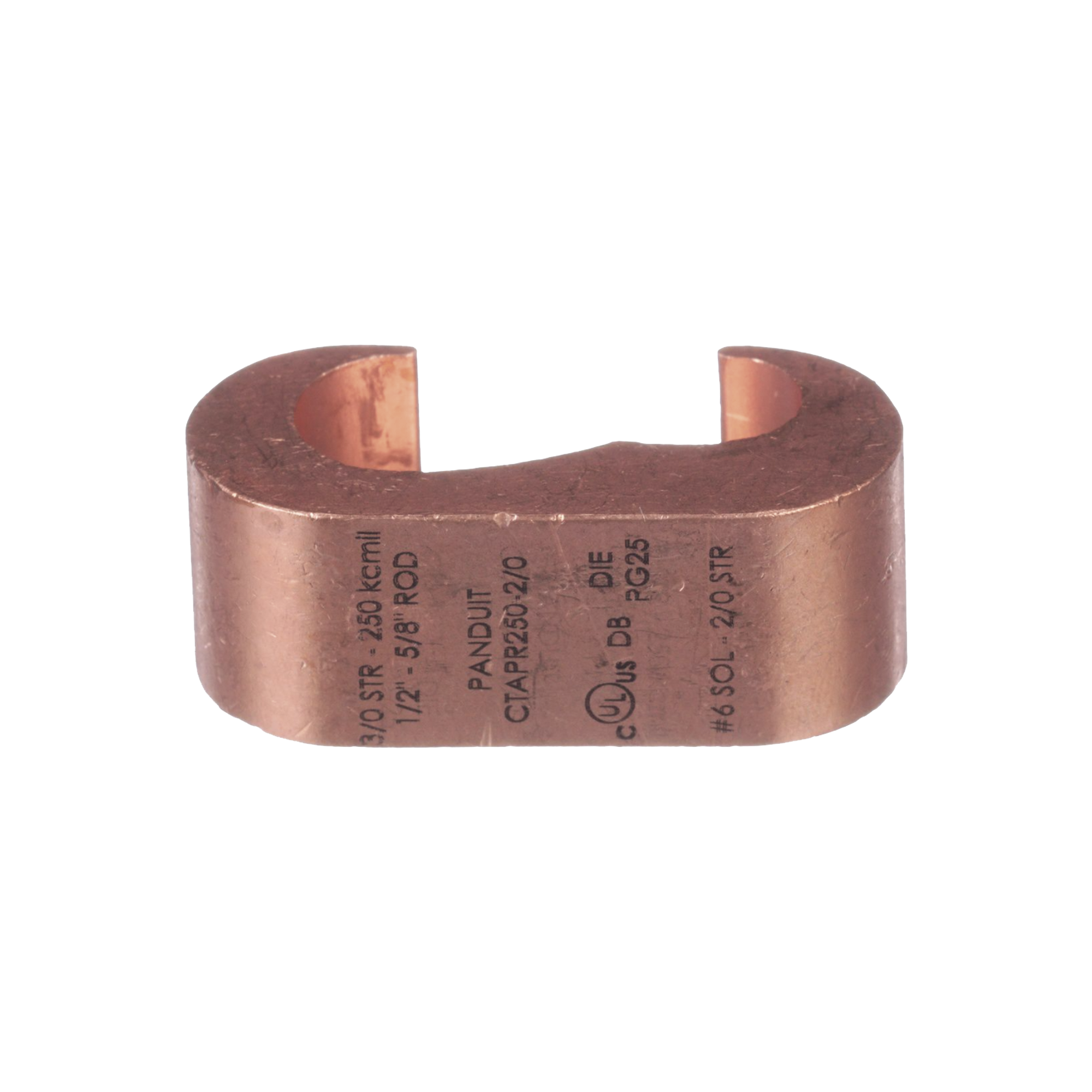 Conector de compresión a tierra de cobre Panduit CTAPR2/0-2-L 50Pz