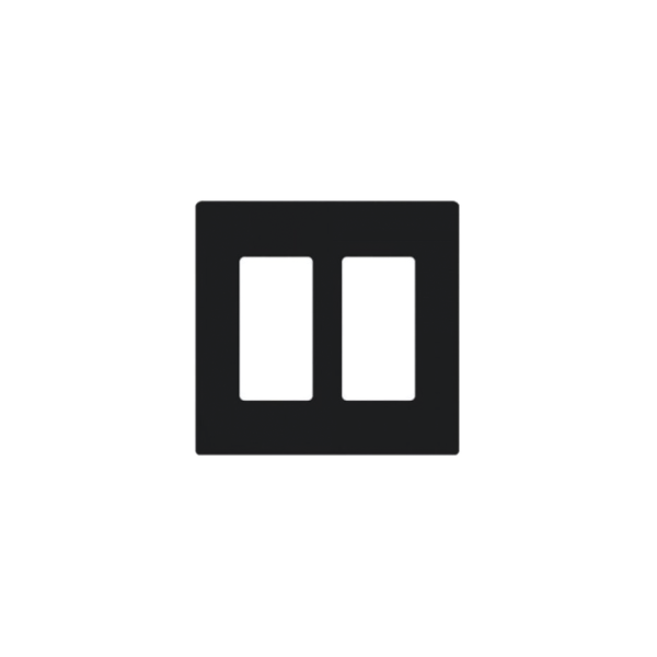 Placa de pared 2 espacio, para atenuador (dimmer), switch ó control remoto PICO inalámbrico.