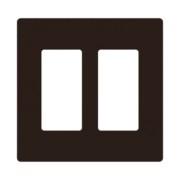 Placa de pared 2 espacio, para atenuador (dimmer), switch ó control remoto PICO inalámbrico.