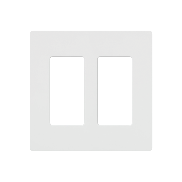 Placa de pared 2 espacios, para atenuador (dimmer), apagador ó control remoto inalámbrico LUTRON.