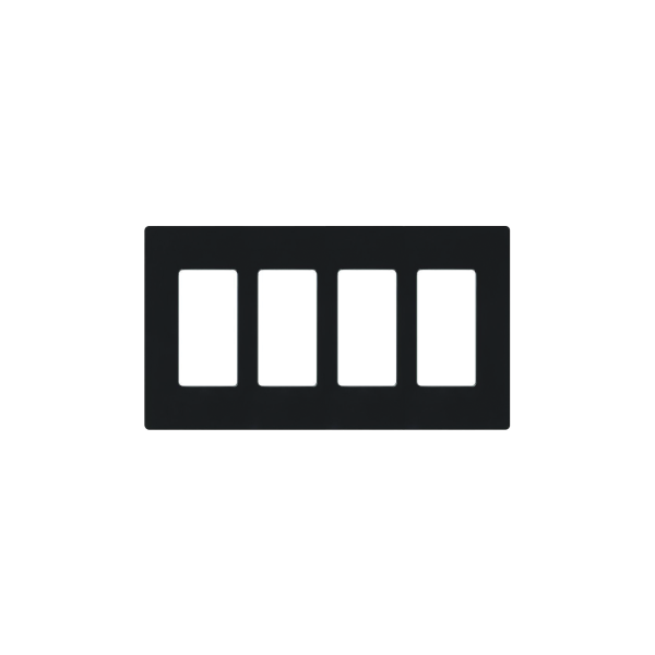 Placa de pared 4 espacio, para atenuador (dimmer), switch ó control remoto PICO inalámbrico.