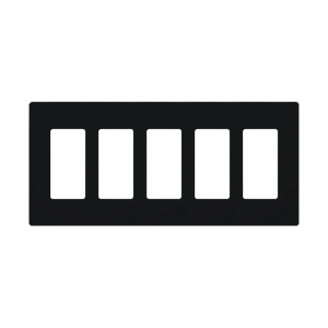 Placa de pared 5 espacios, para atenuador (dimmer), switch ó control remoto PICO inalámbrico
