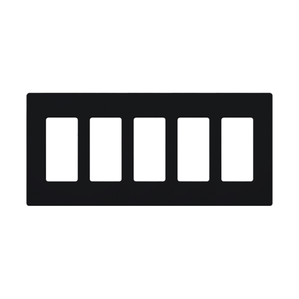 Placa de pared 5 espacios, para atenuador (dimmer), switch ó control remoto PICO inalámbrico
