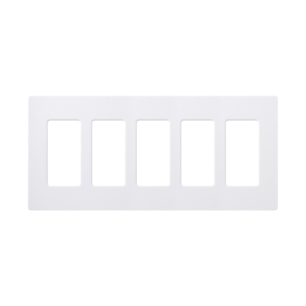 Placa de pared 5 espacios, para atenuador (dimmer), switch ó control remoto PICO inalámbrico