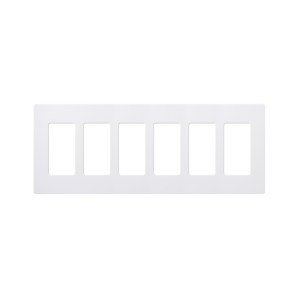 Placa de pared 6 espacios, para atenuador (dimmer), switch ó control remoto PICO inalámbrico