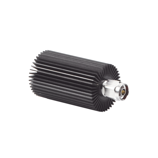Carga Terminal de 50 Ohm, 0-960 MHz, Perdida por Retorno de 25 dB, 30 Watt, Conector N Macho para Circuladores dB Spectra.
