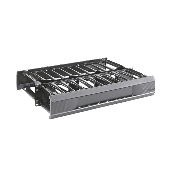 Organizador de Cables Horizontal CableTek, Doble (Frontal y Posterior), Para Rack de 19in, 2UR