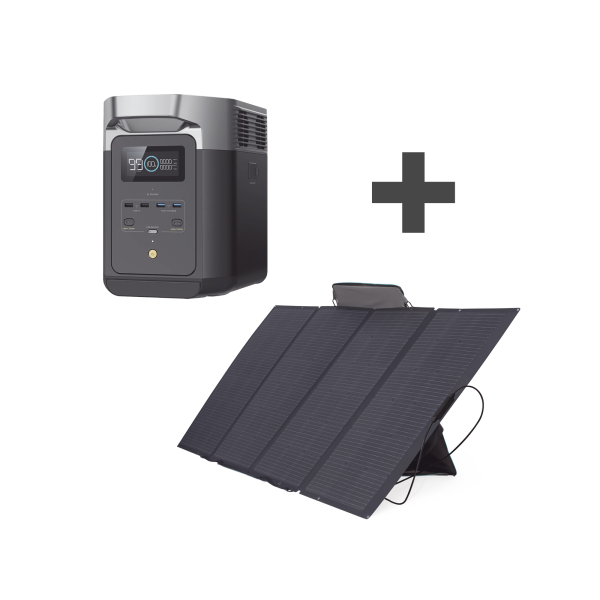 Kit de Estación de Energía Portátil 2048Wh + Panel Solar Flexible 400W