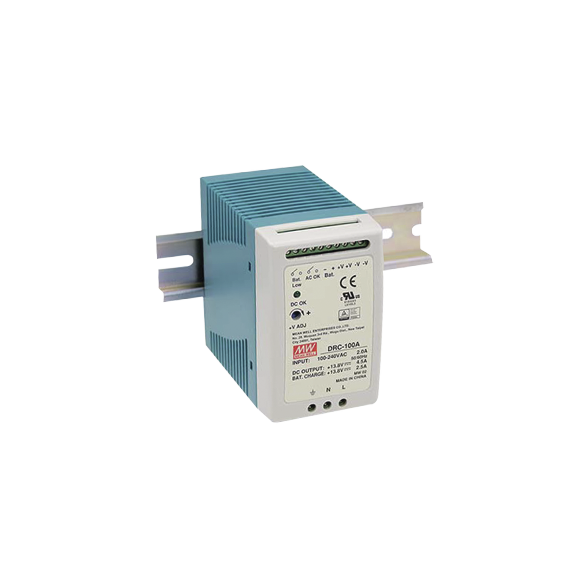 Fuente de poder Riel Din 12V, 100W con Cargador de Batería