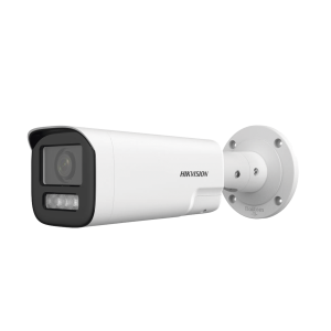 Bala IP 4 Megapíxel / Lente Mot. 2.8 a 12 mm / Dual Light (50 mts IR + 50 mts Luz Blanca) / ACUSENSE Lite / Audio de Dos Vías /  Luz Intermitente y Alerta de Audio / Exterior IP67 / WDR 120 dB / PoE / ONVIF / Micro SD