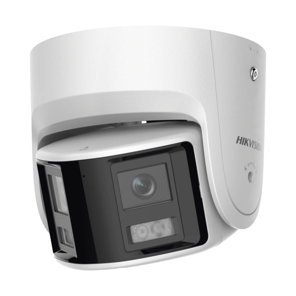 [PROTECCIÓN ACTIVA] Turret IP 4 Megapixel / 2 Lentes de 2.8 mm (Imagen Panorámica 180¬∞) / 30 mts IR / Exterior IP67 / Luz Intermitente y Alerta de Audio / Audio Bidireccional / ACUSENSE / WDR 120 dB / Micro SD
