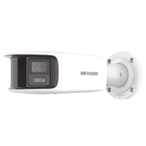 [ PROTECCIÓN ACTIVA ] Bala IP Panorámica 8 Megapixel (4K) / 2 Lentes 4 mm (180¬∞) / Imagen a Color 24/7 (ColorVu) / PoE / WDR 130¬∞ / IP67 / ACUSENSE / Luz Estroboscópica y Alarma Audible / 40 mts Luz Blanca / Micro SD