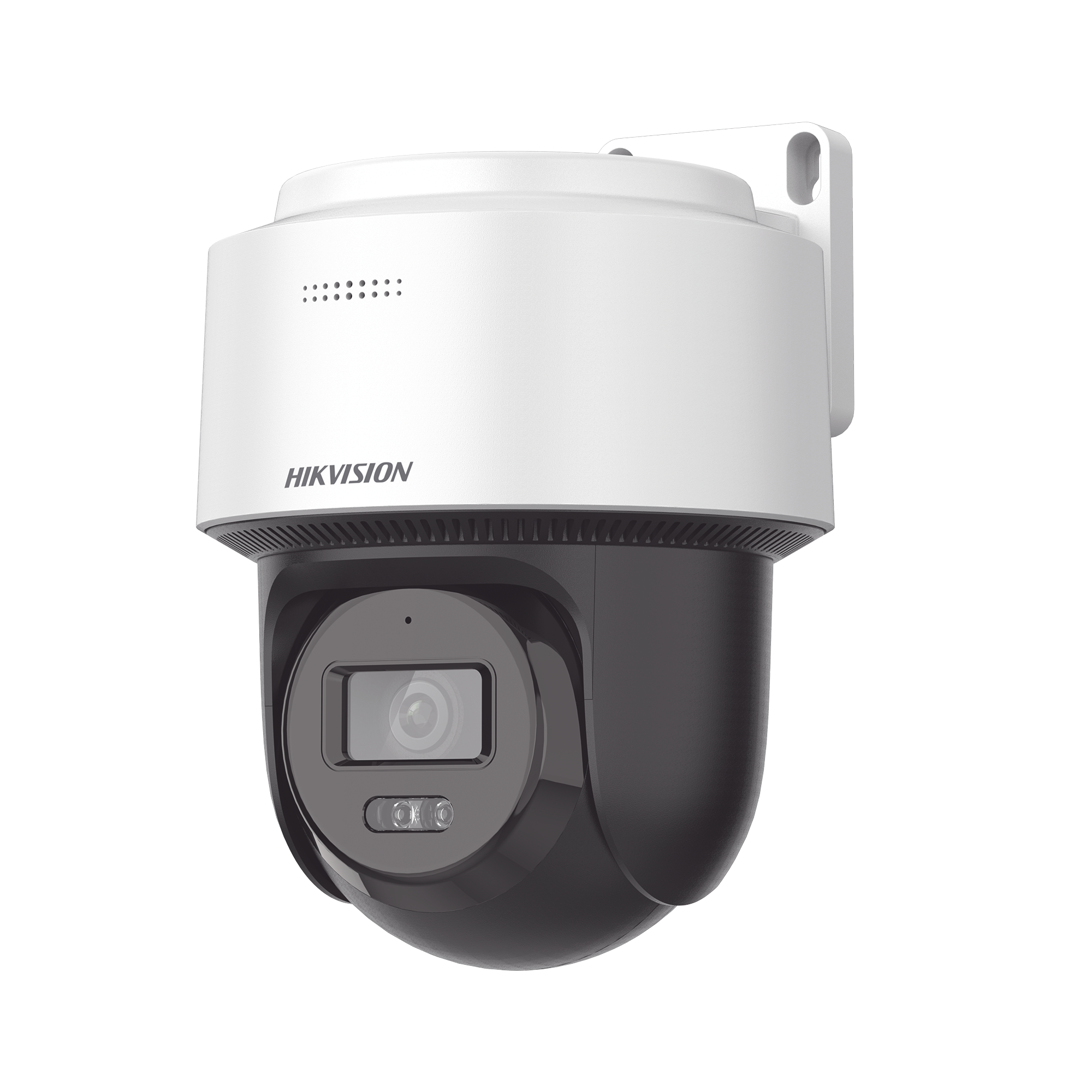Domo PT IP 4 Megapixel / Lente 4 mm  / Dual Light (30 mts IR + 30 mts Luz Blanca) / ACUSENSE Lite / Autoseguimiento en Humanos / PoE / IP66 / Micrófono y Bocina Integrado (Audio de Dos Vías) / Micro SD / Incluye Montaje de Pared o Techo