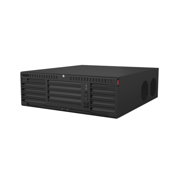 [Doble Poder de Decodificación] NVR 32 Megapixel (8K) / 64 Canales IP / AcuSense / ANPR / Conteo de Personas / Heat Map / 16 Bahías de Disco Duro /  Soporta RAID con Hot Swap / 2 HDMI en 8K / Soporta POS / Alarmas I/O  / Smart Search