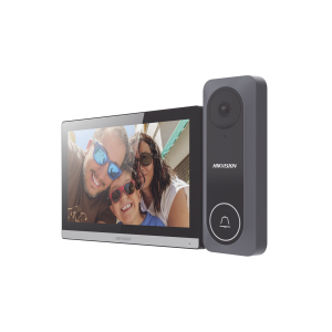Kit de Videoportero Hibrido TurboHD con Pantalla LCD touch de 7" Wi-Fi / Frente de Calle para Exterior de Policarbonato / 720p (1 Megapíxel )130¬∞ de Visión (Gran Angular) / Llamada a App Hik-Connect