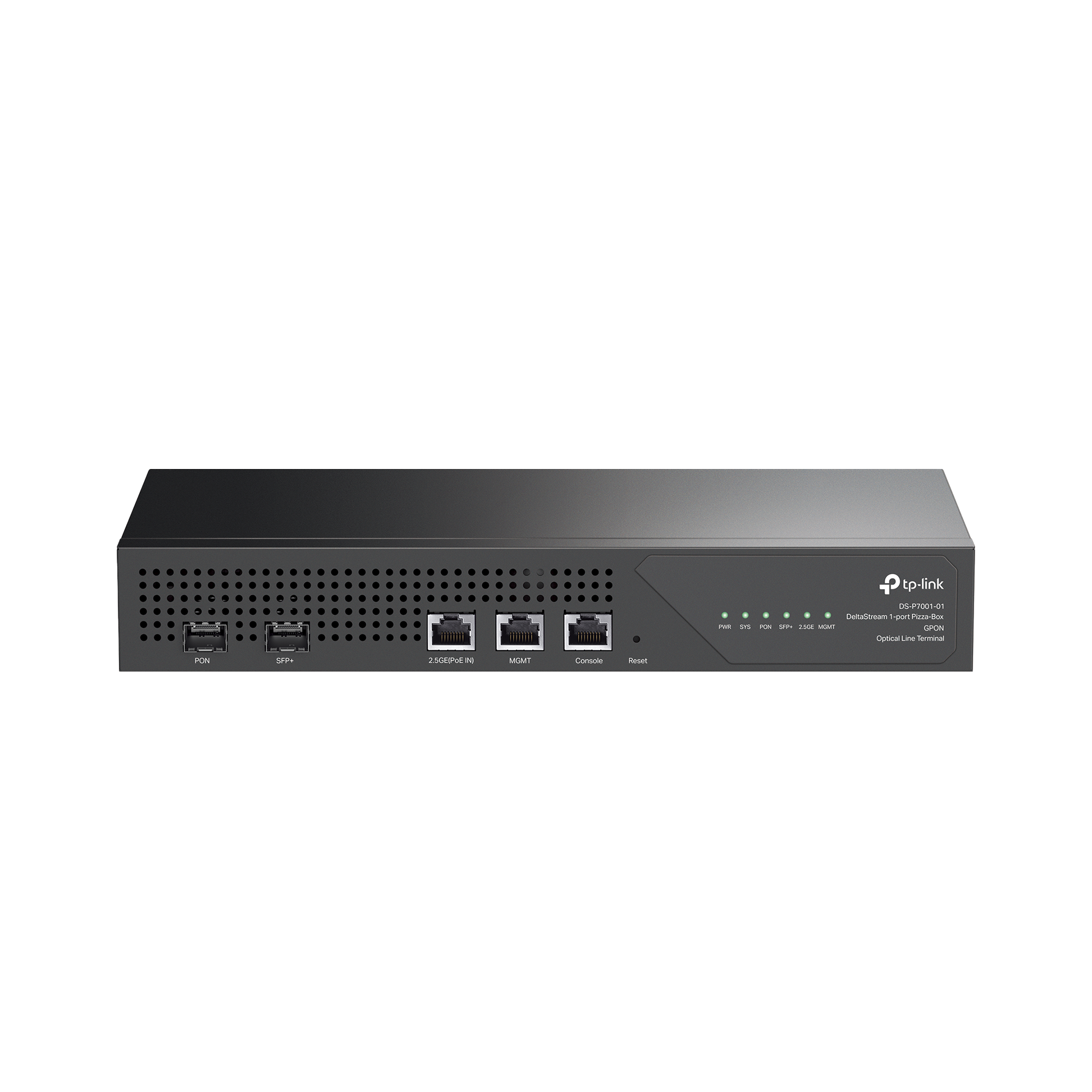 Delta Stream - OLT de 1 puerto GPON / Conexión de hasta 128 ONUs / 1 Puerto 2.5 Gigabit RJ45 Uplink PoE/  1 Puertos SFP+ Uplink / Fuentes Redundantes AC- PoE at / Administración desde la nube (DPMS)