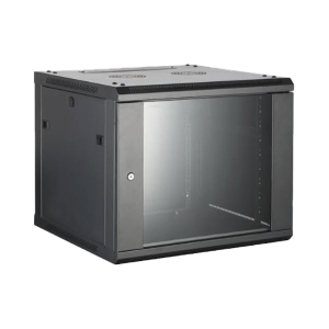 Gabinete para Montaje en Pared - Piso / Puerta de Cristal Templado / Cuerpo Fijo / 6 Unidades de Rack / 19" / Fabricado en Acero