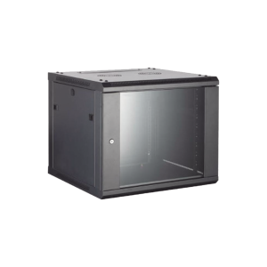 Gabinete para Montaje en Pared - Piso / Puerta de Cristal Templado / Cuerpo Fijo / 12 Unidades de Rack / 19" / Fabricado en Acero