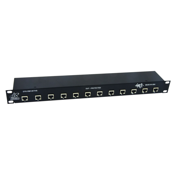 Protector de puertos IP de 12 Canales para uso en CAT5e, CAT6 y CAT6A.