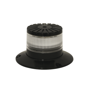 Baliza LED compacta discreta, domo claro, color ambar