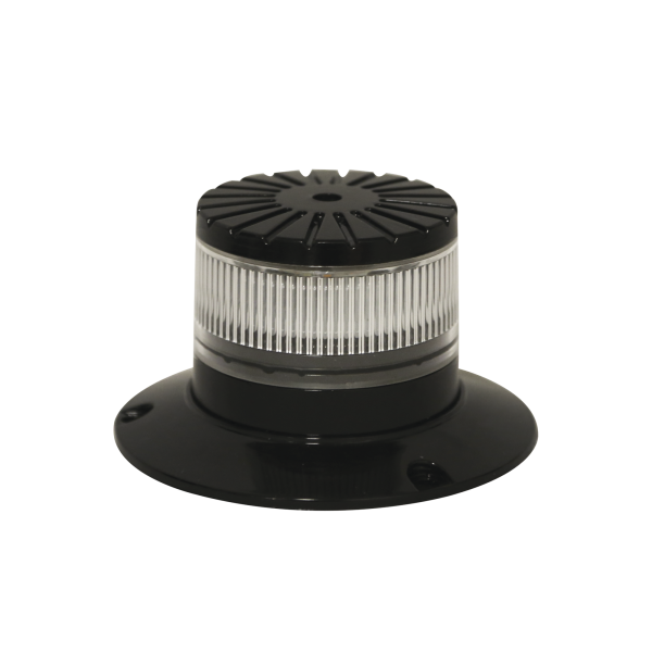 Baliza LED compacta discreta, domo claro, color ambar