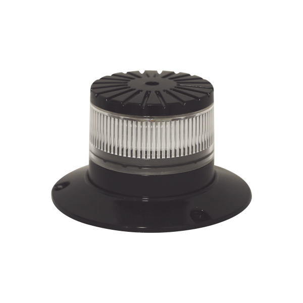 Baliza LED compacta discreta, domo claro, color rojo