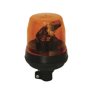 Baliza rotativa LED color ambar SAE Clase I con montaje de poste
