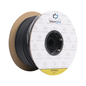 Carrete de Fibra Óptica Monomodo con conectores LC-LC Duplex, Reforzada con Kevlar, de 150 metros, Para instalaciones subterráneas por tubería