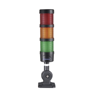 Torre LED Indicadora de estado de 3 niveles color Rojo, Ámbar y Verde, con Buzzer integrado a 85 dB,  a 24 VCD con Montaje incluido de 60 mm de diámetro