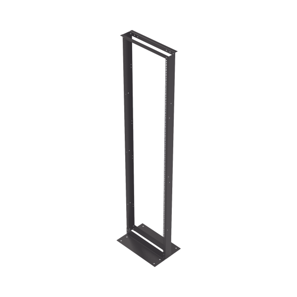 Rack de 2 Postes, Estándar 19", 45 Unidades, Fabricado en Acero, Base "L" para Anclar a Piso.