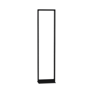 Rack de 2 Postes (Doble Perforación), Estándar 19", 45 Unidades, Fabricado en Acero, Base "L" para Anclar a Piso.