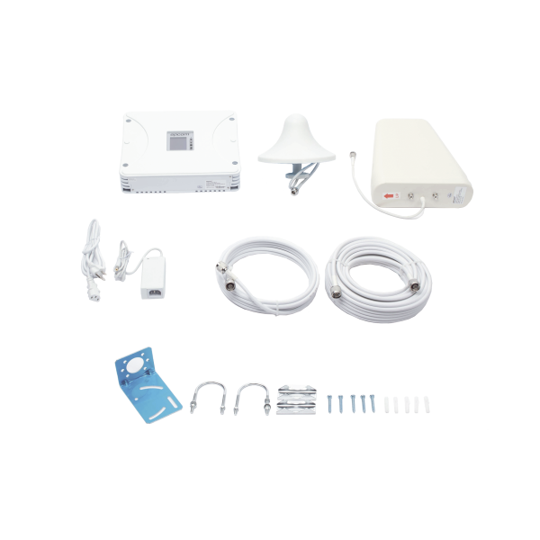 Kit Amplificador de Señal Celular 5G, 4G, 3G, VoLTE y Voz convencional. Funciona con Todos los Operadores. Soporta Múltiples Dispositivos y Tecnologías. Hasta 900 m¬≤ de Cobertura