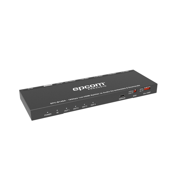 Splitter HDMI 1x4 | 1 Entrada a 4 salidas (Simultaneas) |¬†4K@60Hz | Extractor de Audio | Down Scaler | HDR  4:4:4 | EDID | 18Gbps