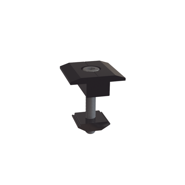 Sujetador Intermedio 30 mm para montaje de paneles solares en riel 5 Y 8 con anodizado negro