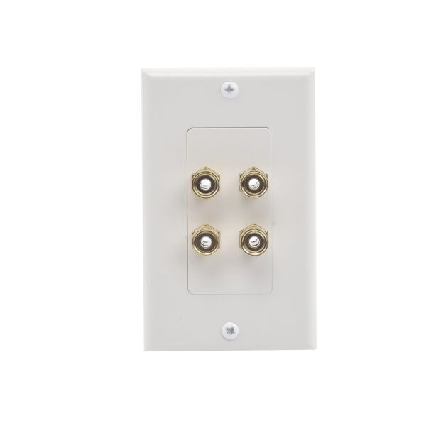 Placa de Pared |¬†Postes de Unión Tipo Banana | Conexión para 2 Altavoces | Fácil Instalación | Conectores Chapados en Oro