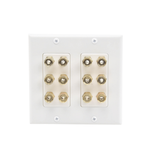Placa de Pared |¬†Postes de Unión Tipo Banana | Conexión para 6 Altavoces | Fácil Instalación | Conectores Chapados en Oro