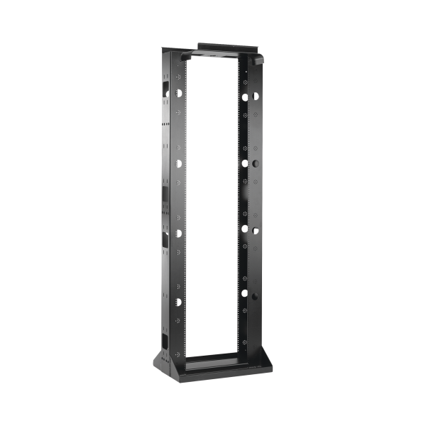 Rack de 2 Postes Sísmico, Estándar de 19 in, Rieles Numerados y Roscados #12-24, Fabricado en Acero, 45 Unidades de Rack, Color Negro