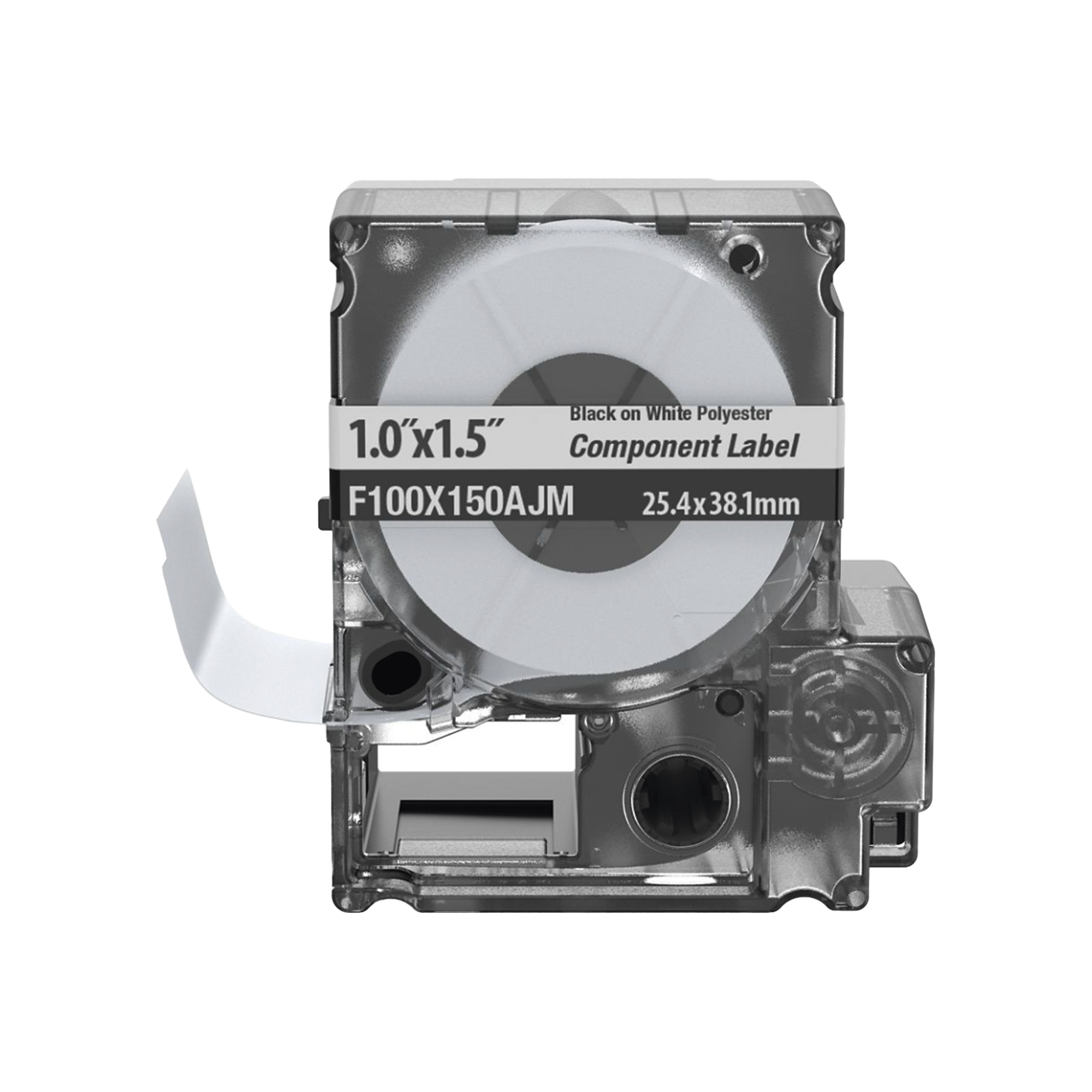 Casete de 150 Etiquetas Bandera, Poliéster de 25.4 mm x 38.1 mm, para Cables de 3.1 mm - 5.1 mm de Diámetro, Área de Impresión Color Blanco
