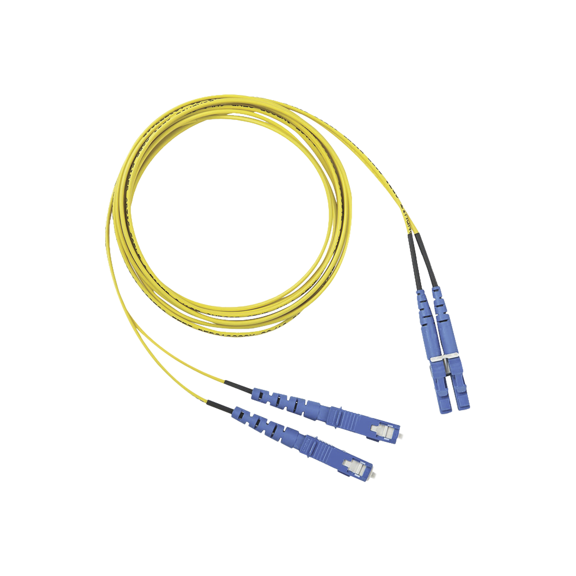 Jumper de Fibra Optica Monomodo 9/125 OS2, LC-SC Duplex, OFNR (Riser), Color Amarillo, 2 Metros